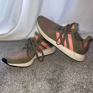 Adidas green and pink sneakers size 6.5